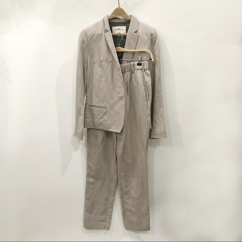 Isabel Marant Beige Linen Blend Trousers